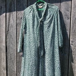 Vintage R&K Knits Green Leopard Print Vibe Dress